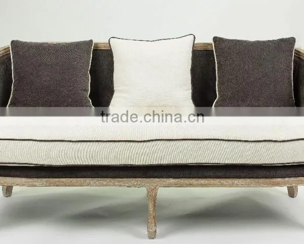 American Country Style Mashup Fabric Sofa/wooden Fabric Couch(CH-866-OAK) photo-2