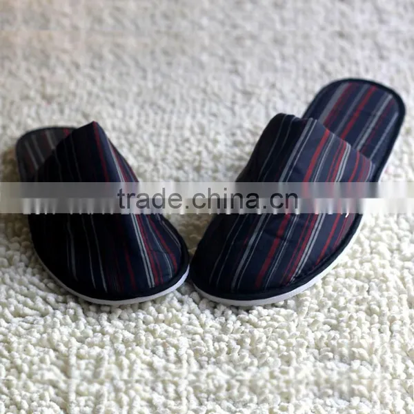 Mens Classic Grid Nap Fabric Closed Toe Hotel SPA Indoor Slippers photo-6