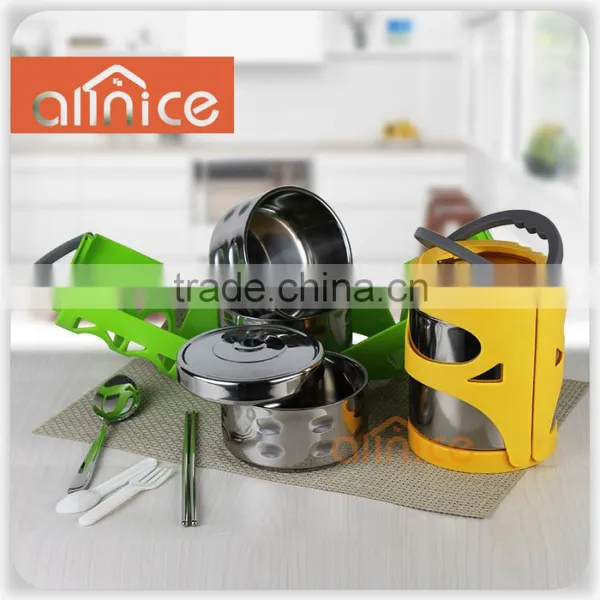 Promotional Gift SS201 Food Grade Insulated Bento Stainless Steel Lunch Box Tiffin Bento 3 Tier Lunch Box