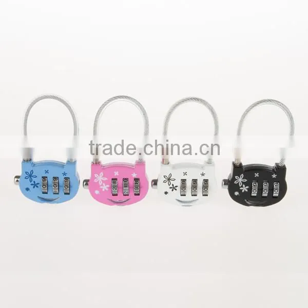 2015 CJSJ Brand Popular Style Wholesale Price Cute Cable Key Code Padlock for Luggage photo-2
