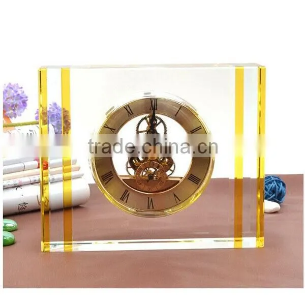 Personalized Square Crystal Clock, Crystal Square Glass photo-3