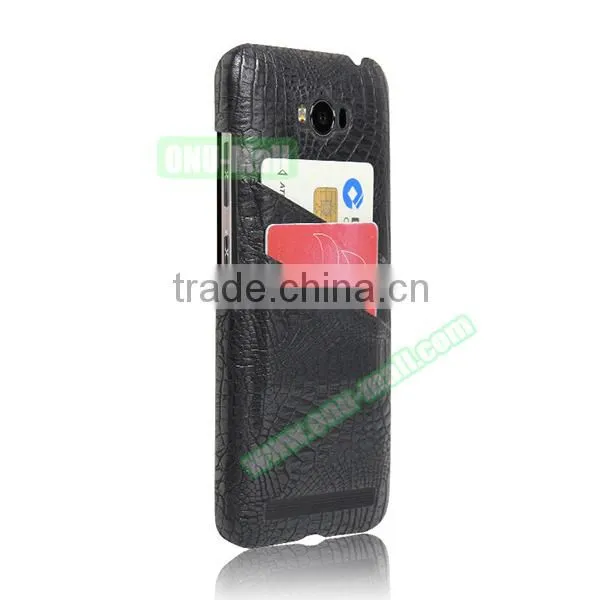 Crocodile Skin Pattern Hard Case for ZenFone Max 2016, PU Coated PC Case for ZenFone 2016 photo-2