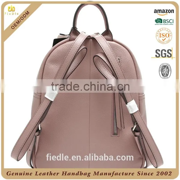 CSS1498-001 Fashion Practical Elegant Small Designer's Genuine Leather Ladies Pink Daypacks /Backpacks photo-2