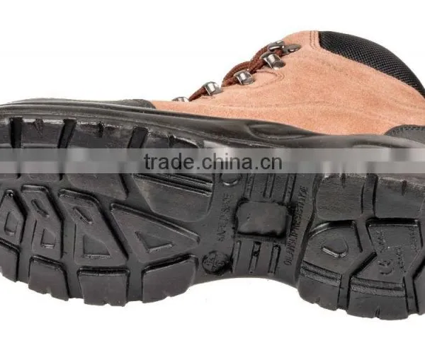Anti-Puncture PU Injection Suede Leather Toe Cap Safety Shoes photo-4
