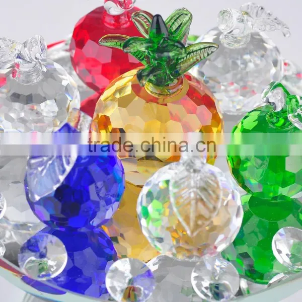 Custom Colorful Decoration k9 Glass Promotion Pineapple With Base Crystal Fruit Figurine photo-2