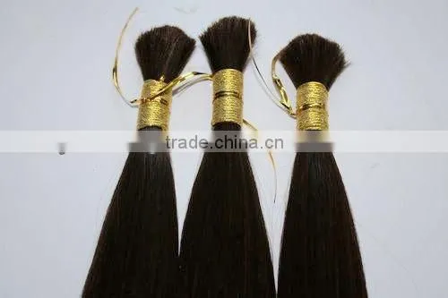 NEW 100% Remy Double Drawn Human Hair Bulk Chinese Black Silk Straight Style Hair Extension