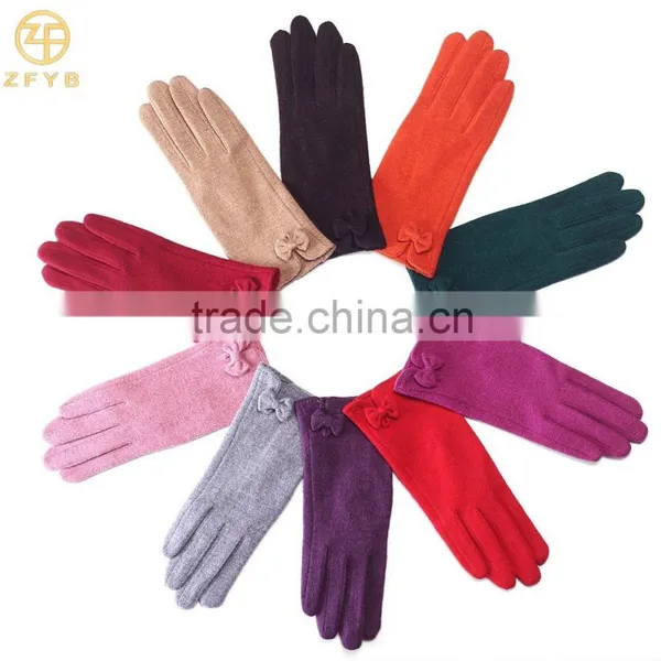 ZF5190 Newest Styles Colorful Soft Wool Gloves for Ladies