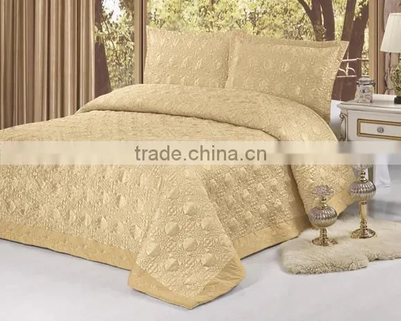 2015 Polyester/cotton jacquard embroidered bedspread