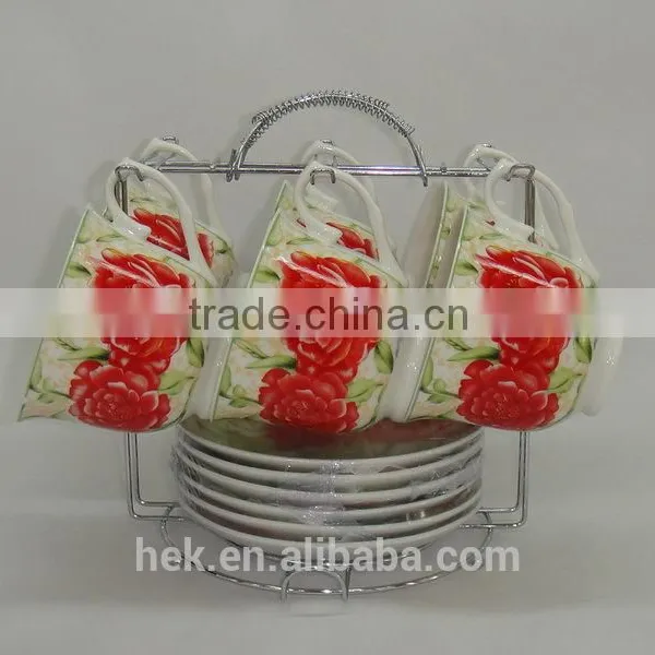 Flower Design Cup and Saucer Set photo-5
