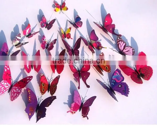 New 3D DIY 12PCS Multi-Color Butterfly Wall Sticker Home Wedding Room Art Decor photo-2