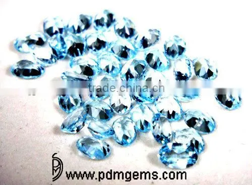 Sky Blue Topaz Semi Precious Gemstone Oval Cut Lot For White Gold Ring From Jaipur photo-2