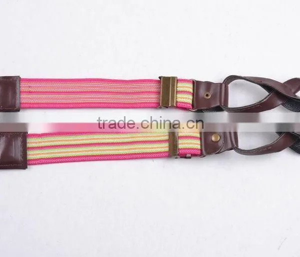 Custom Fashion Webbing Elastic Girls Suspender Leather Button End photo-4