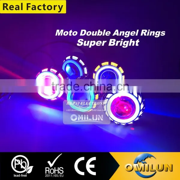 Factory Direct LED Motorcycle Lamp With Double Angel Eyes With 12 Warranty Months photo-3