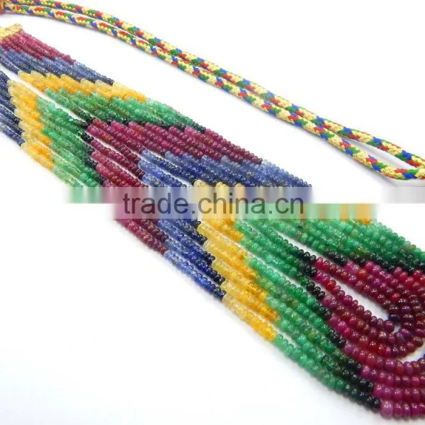 Natural Multi Colour Sapphire Smooth Beads photo-2