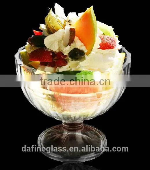 180ml/260ml Pop Carved Half Round Glass Ice Cream Cup Sundae Blow photo-2