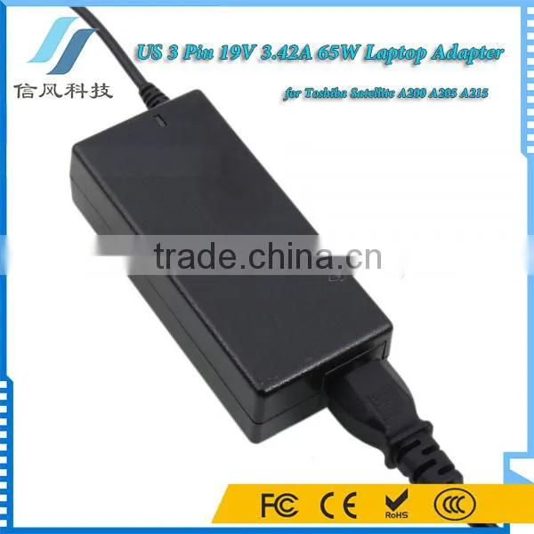 Black 19V 3.42A 65W AC Adapter Charger for Toshiba A200 A205 A215 Power Adapter photo-5