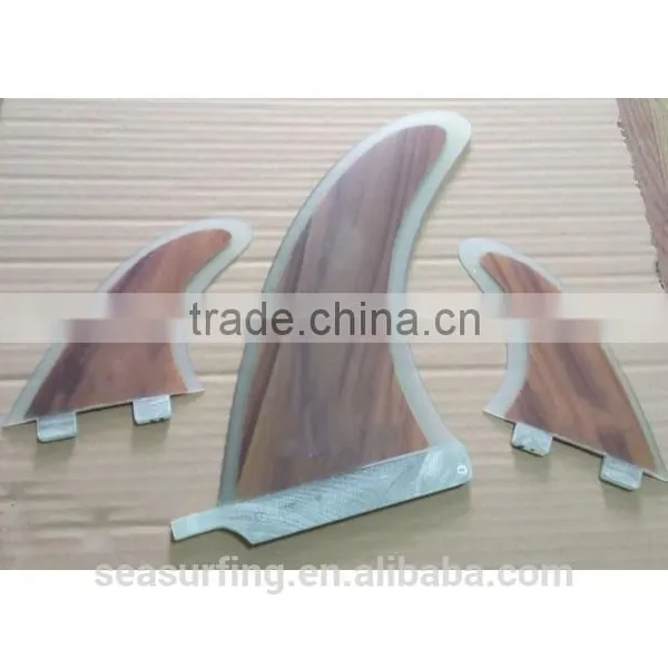 Fin Box Pure Color Bamboo Skin Design Swim Fins Surfboard Fins