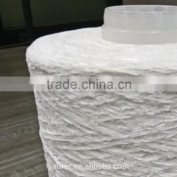 Acrylic Bright White Chenille Yarn photo-2