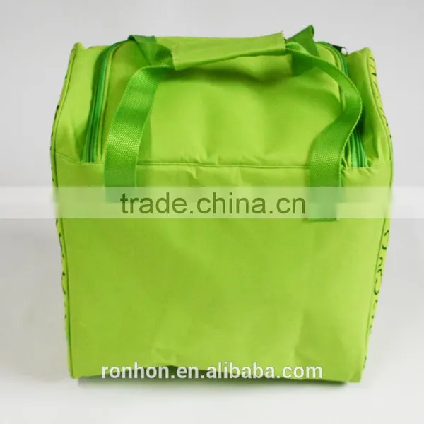Green Color Canvas Camping Food Lunch Bag Can Cooler Bag photo-3