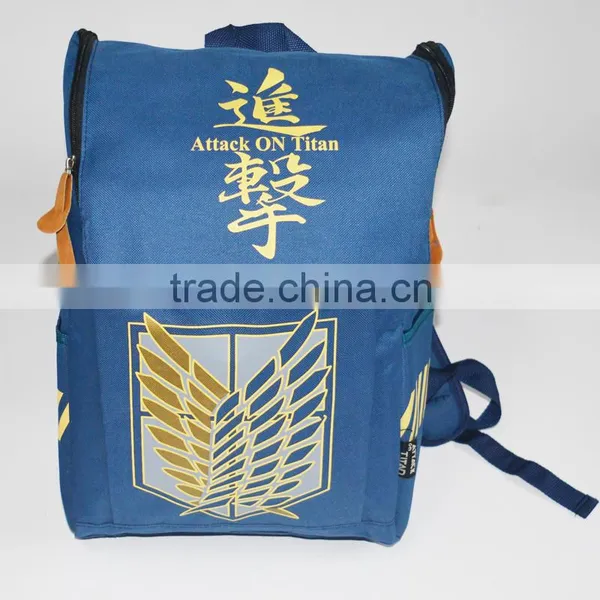 Blue Polyester ODM Logo Backpack 600D Canvas Relax School Bag photo-2