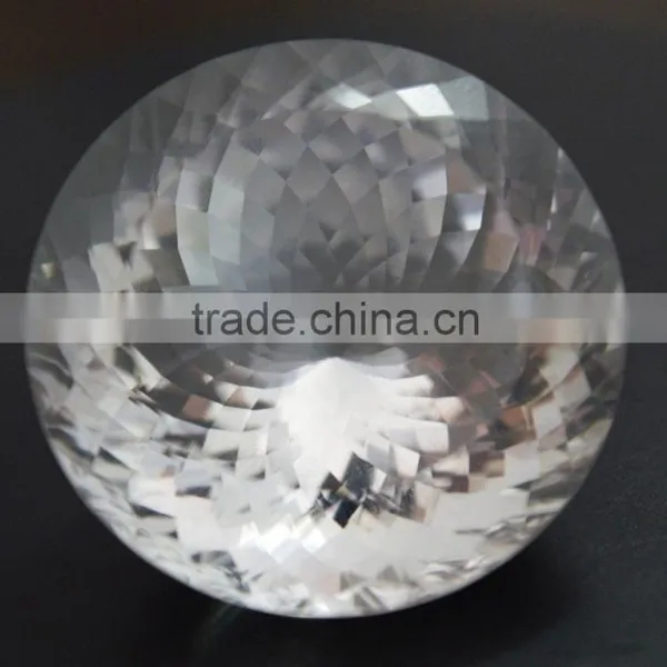 Natural Crystal Quartz Round Faceted Cut Colorless White Loose Gemstones photo-2