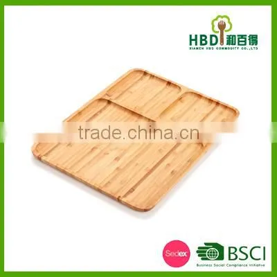 Bamboo Square Plate,wooden Compartment Tray for Sale photo-5