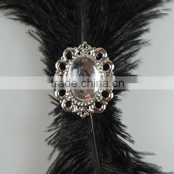 New Black Ostrich Feather Headdress Hair Accessories photo-3