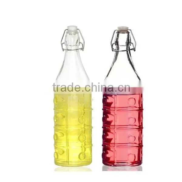 1000ml Glass Water Drinking Bottle With Bubble Design photo-2