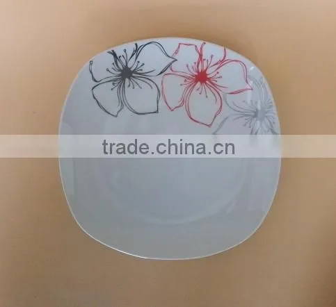 10.5 Inch Dinner Plate Hotel Restaurant Square Big Dinner Plates Dishes Custom Printed Plate photo-2
