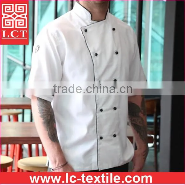 Recommend 2015 Double Breasted Slim Fit Design Kitchen Uniform With Top Quality Finishing(LCTU0023) photo-2