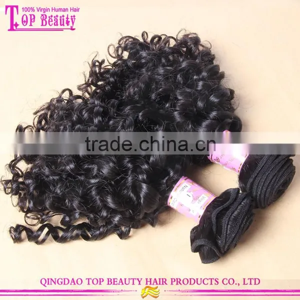 Shandong Factory Mongolian Curly Hair Extension Hair With Rubber Band photo-3