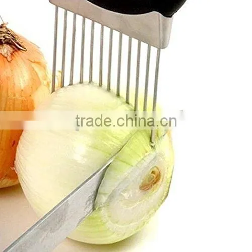 Onion Holder Vegetable Potato Cutter Slicer Gadget Stainless Steel Fork Slicing Helper Kitchen Tool Aid Gadget Cutting Chopper photo-5