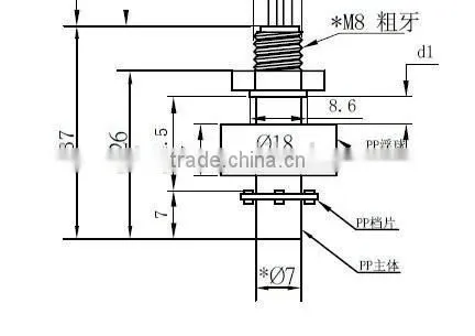 WFS-200 Plastic Water Tank Level Float Switch M8* 180mm photo-6