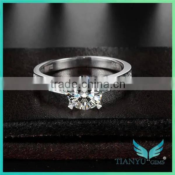 925 Sliver Finger Ring Lady's 1 Carat Moissaniet Ring Wedding Ring Gems Jewelry photo-3