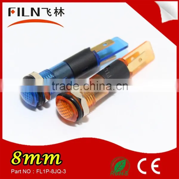 IP67 Hot Sales High Light Waterproof Plastic 8mm 24v Yellow Signal Light photo-3