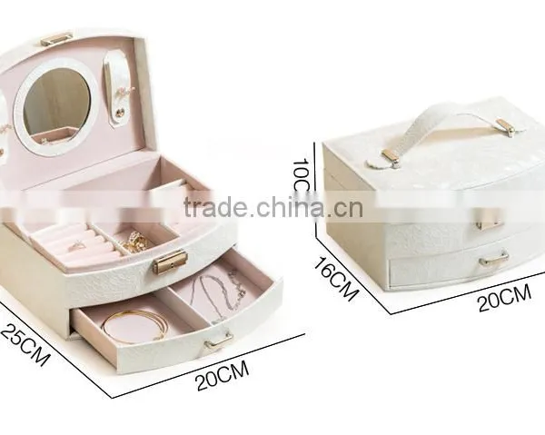 Chinese Factories Wholesale Custom Luxurious Leather Jewelry Box, Multi-function Makeup Box photo-2