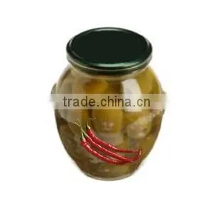 Cracked Purple Olives With Cayenne Peppers, High Quality 100% Tunisian Table Olives,Cracked Olives With Peppers 370 ml Glass Jar photo-2