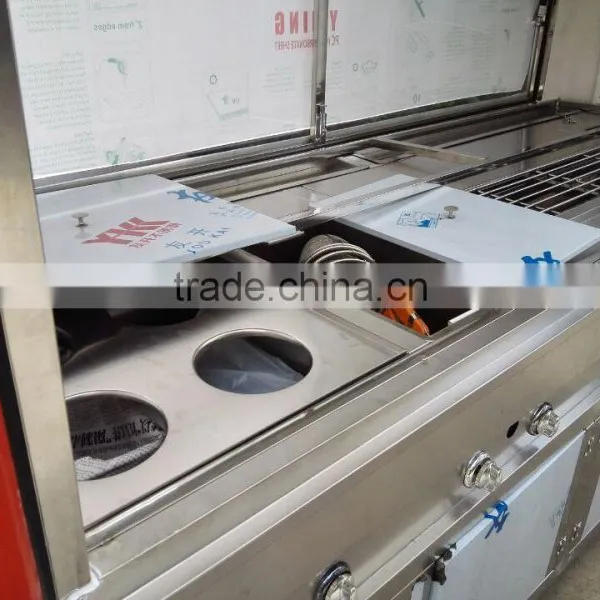 Vending Kinds of Food in the Street Mobile Hand Push Food Cart for Sale photo-2