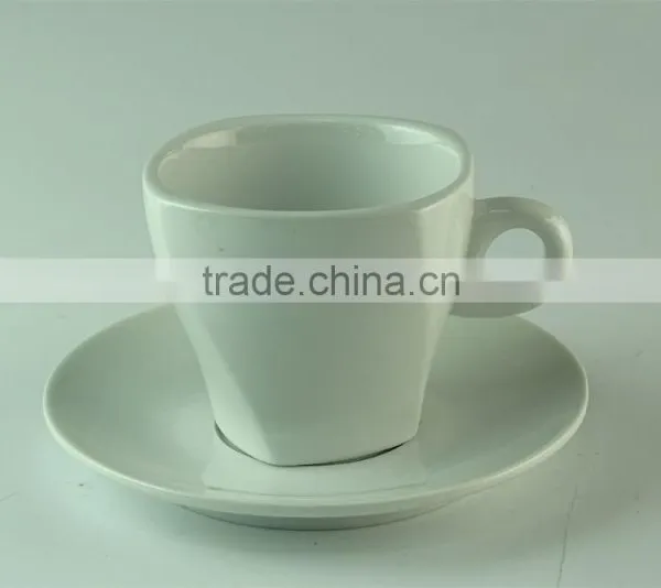 250ml Cheap white ceramic coffee cup with saucer