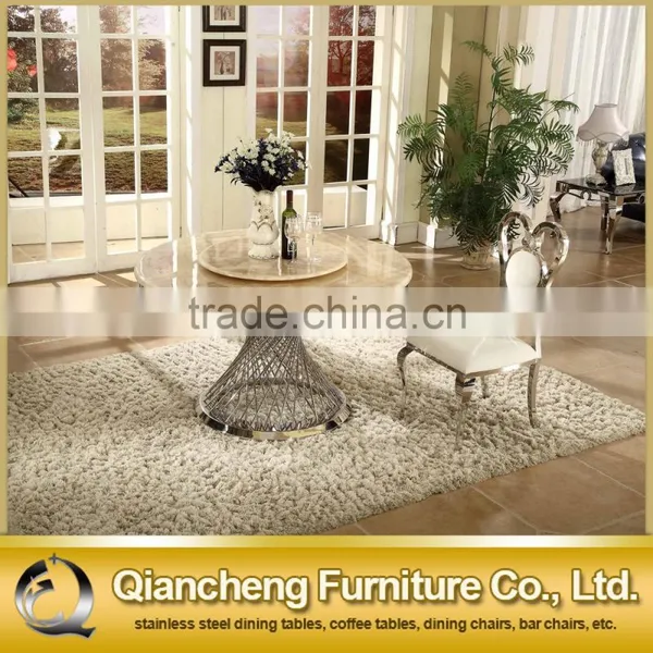 Mirror Silver Round Rotating Dining Table for Hotel photo-4