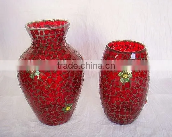 2017 New Red Mosaic Glass Vase in Serie photo-4