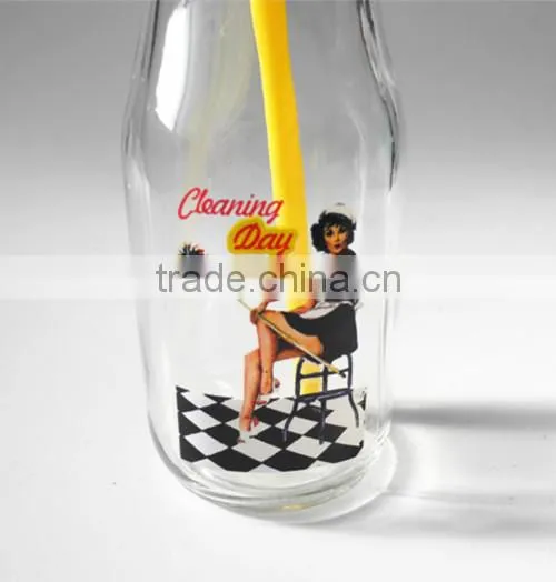 Fashion 250ml Starbucks Type Mango Juice Glass Beverage Bottle photo-3