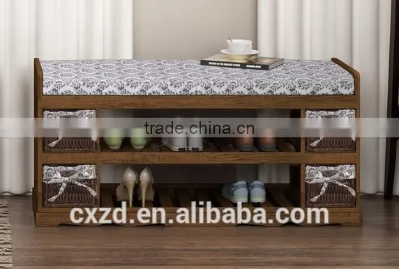 New Design Cheap Wooden Shoes-changing Bench photo-2
