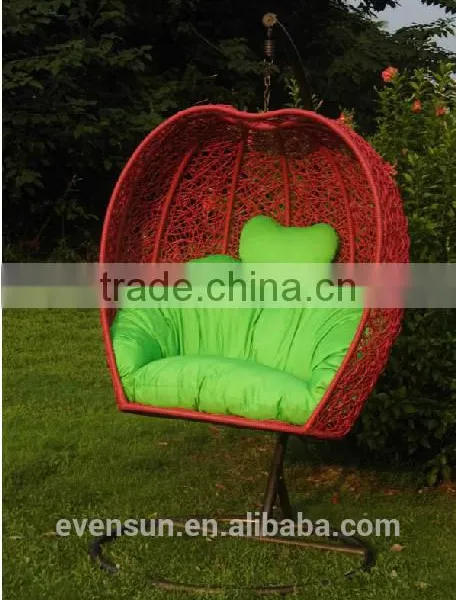 Modern Half-Apple Shaped Hammock Rattan Hanging Swing Egg Chair photo-3