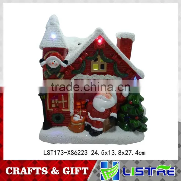 Christmas LED Ceramic Light House With Santa photo-6