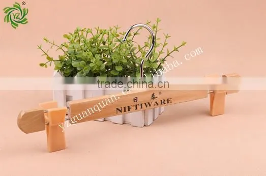 Trousers Hanger With Hooks Clamps for Plastic Pants Wooden Hanger photo-3