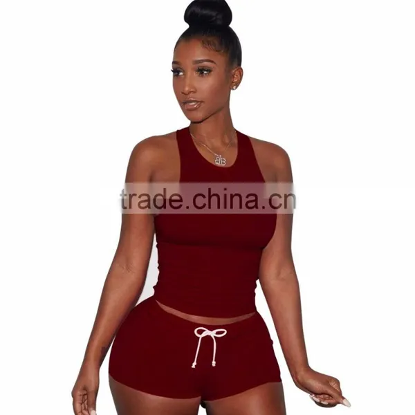 Hot Mature Women Bodysuit Summer Two Piece Set Sexy Tracksuit Ensemble Beach Sweat Suit Vest Crop Top Shorts Bodysuit Women Sexy photo-3