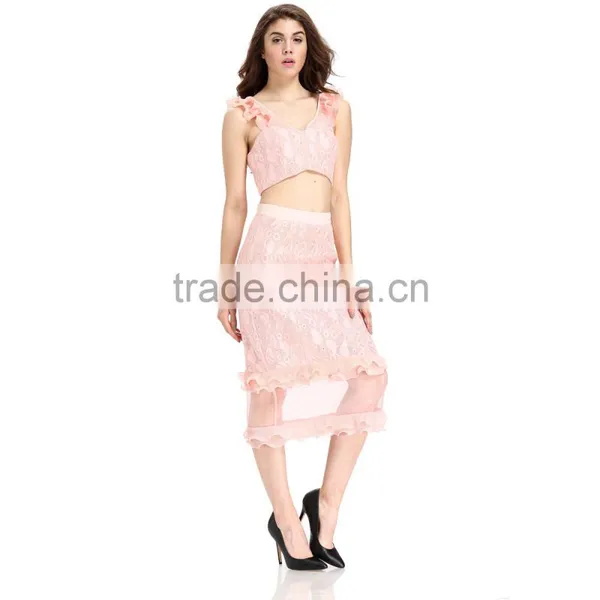 Domin Fashion Guangzhou Factory Latest Skirt and Crop Top Set photo-5