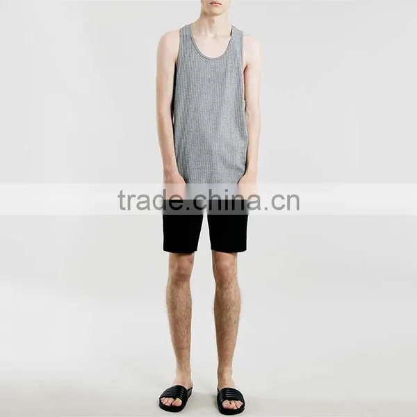 Slim Fit Plain Grey Loose Tank Tops Men Wholesale photo-4