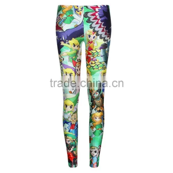 Hot Spring Winter Fitness Bright Rainbow Milk Silk Spandex Nylon Ladies Custom Digital Galaxy Print Leggings photo-2